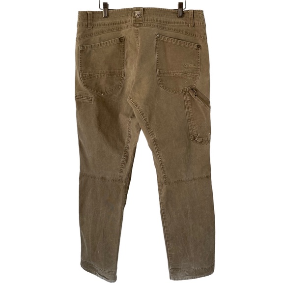 Kuhl The Law Pants 36 x 32 10 Oz Canvas Work Outdoor Tan Distressed Stretch - Picture 4 of 10